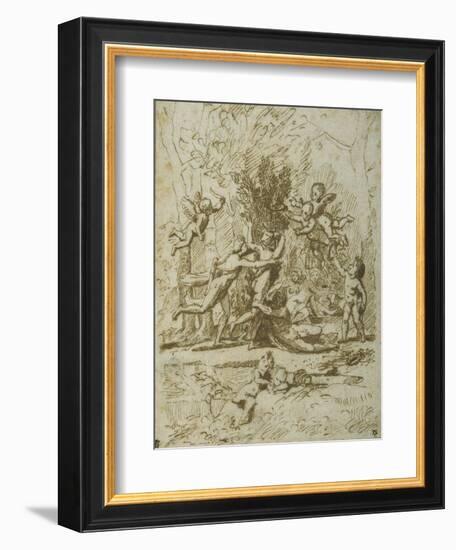 Apollo and Daphne, C.1635-Nicolas Poussin-Framed Giclee Print