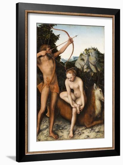 Apollo and Diana, C.1530 (Painting)-Lucas the Elder Cranach-Framed Giclee Print