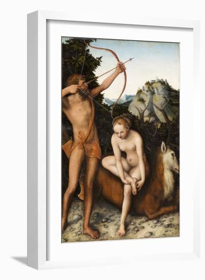 Apollo and Diana, C.1530 (Painting)-Lucas the Elder Cranach-Framed Giclee Print