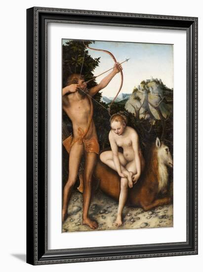 Apollo and Diana, C.1530 (Painting)-Lucas the Elder Cranach-Framed Giclee Print