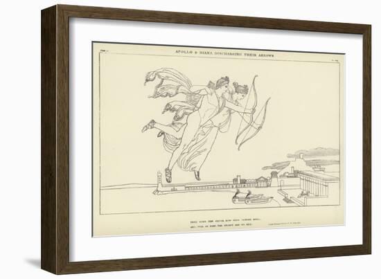 Apollo and Diana Discharging their Arrows-John Flaxman-Framed Giclee Print