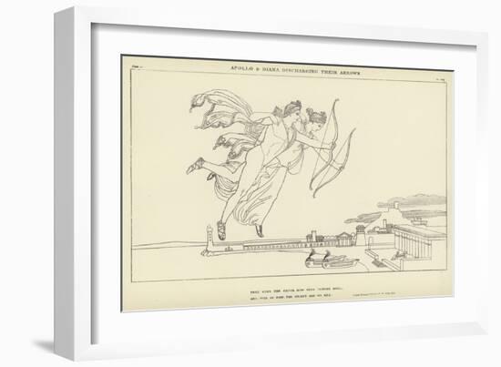 Apollo and Diana Discharging their Arrows-John Flaxman-Framed Giclee Print