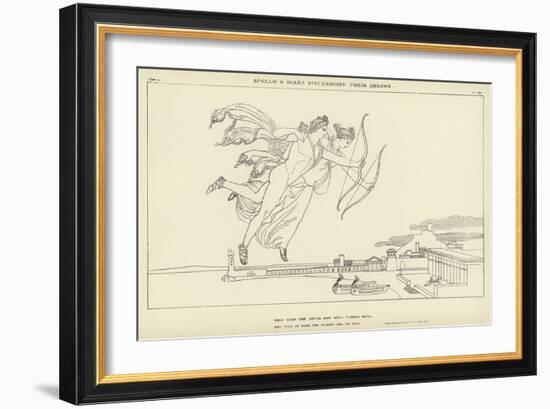 Apollo and Diana Discharging their Arrows-John Flaxman-Framed Giclee Print