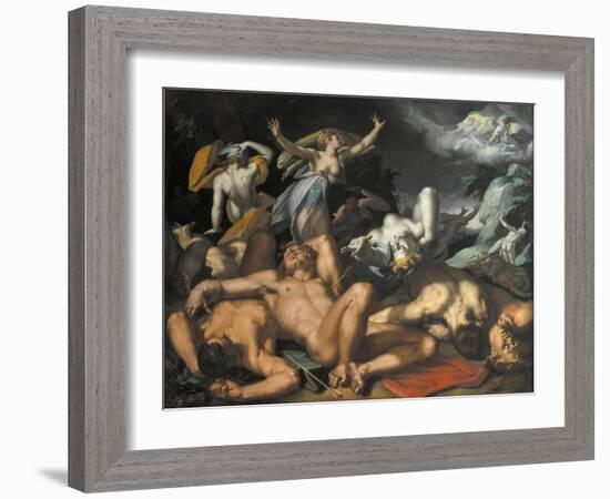 Apollo and Diana Punishing Niobe by Killing her Children, 1591-Abraham Bloemaert-Framed Giclee Print