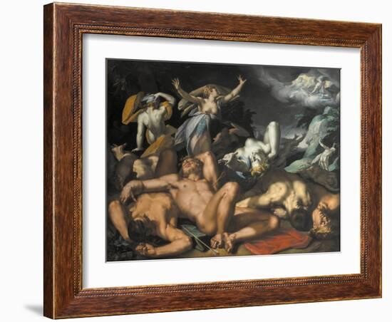 Apollo and Diana Punishing Niobe by Killing her Children, 1591-Abraham Bloemaert-Framed Giclee Print