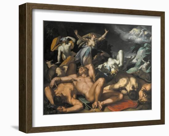 Apollo and Diana Punishing Niobe by Killing Her Children, 1591-Abraham Bloemaert-Framed Giclee Print