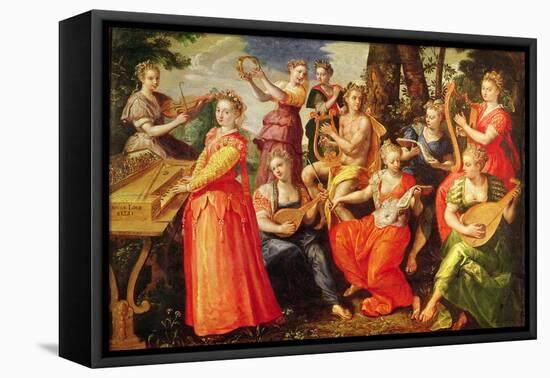 Apollo and the Muses (Oil on Wood)-Maarten de Vos-Framed Premier Image Canvas