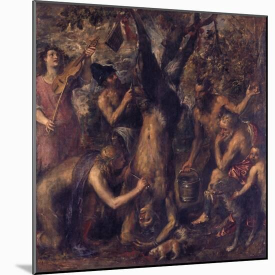 Apollo Bestraft Marsyas-Titian (Tiziano Vecelli)-Mounted Giclee Print