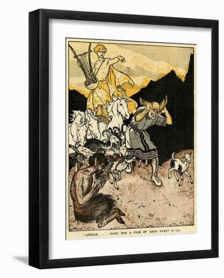 Apollo Gives Midas Ass's Ears-Arthur Rackham-Framed Art Print