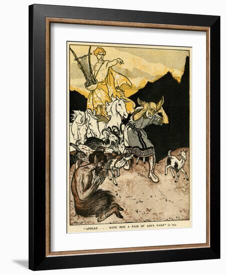 Apollo Gives Midas Ass's Ears-Arthur Rackham-Framed Art Print