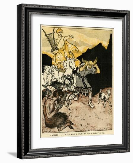 Apollo Gives Midas Ass's Ears-Arthur Rackham-Framed Art Print