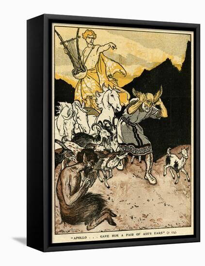 Apollo Gives Midas Ass's Ears-Arthur Rackham-Framed Stretched Canvas