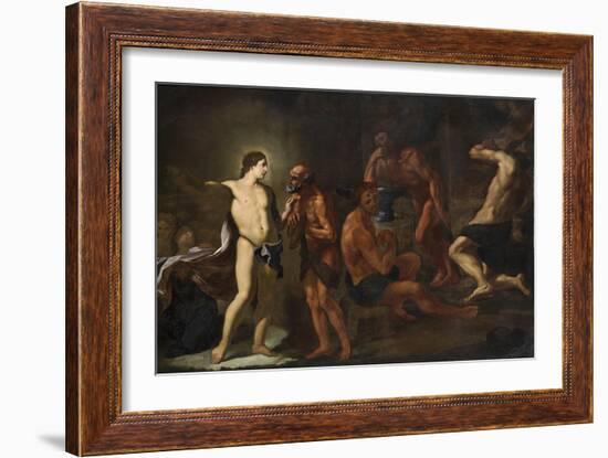 Apollo in the Forge of Vulcan-Andrea Sacchi-Framed Giclee Print