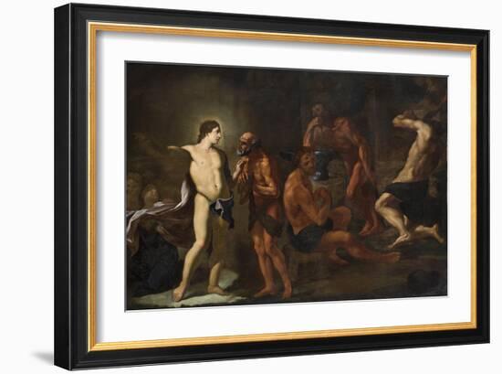 Apollo in the Forge of Vulcan-Andrea Sacchi-Framed Giclee Print