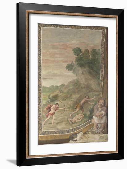 Apollo Killing the Cyclops (Fresco from Villa Aldobrandin), 1617-1618-Domenichino-Framed Giclee Print