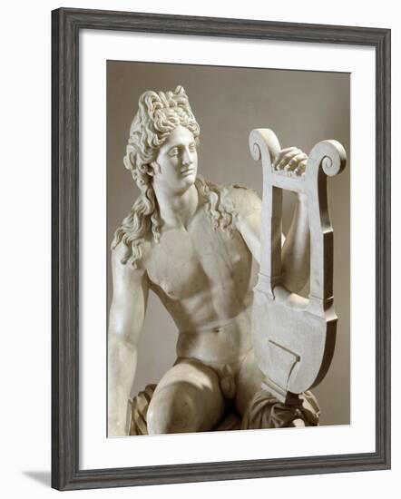 Apollo Playing the Zither, Marble, 1st century AD-null-Framed Photographic Print