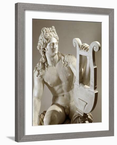 Apollo Playing the Zither, Marble, 1st century AD-null-Framed Photographic Print