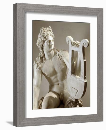 Apollo Playing the Zither, Marble, 1st century AD-null-Framed Photographic Print