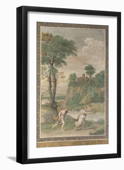 Apollo Pursuing Daphne (Fresco from Villa Aldobrandin), 1617-1618-Domenichino-Framed Giclee Print