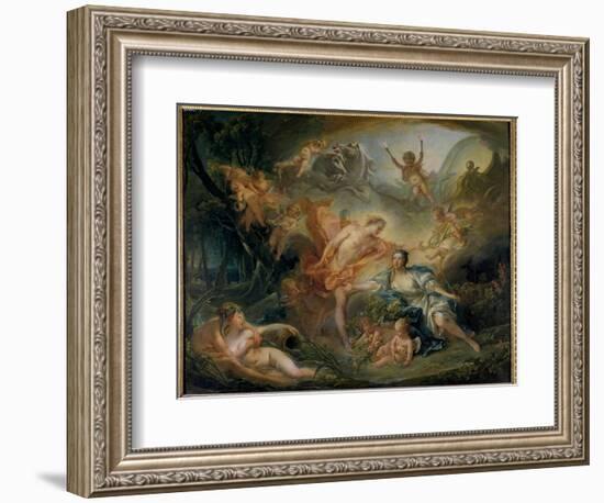 Apollo Reveling His Deity to the Shepherd Isse La Bergere Loves Philemon Who is in Reality the God-Francois Boucher-Framed Giclee Print