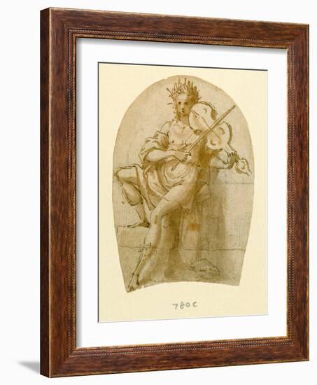 Apollo Seated, Playing His Viol-Bernadino India-Framed Giclee Print
