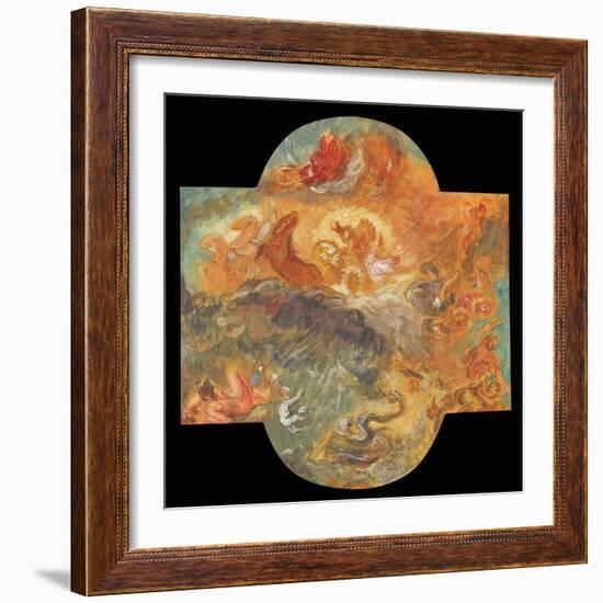 Apollo Slays Python, 1850-Eugene Delacroix-Framed Giclee Print