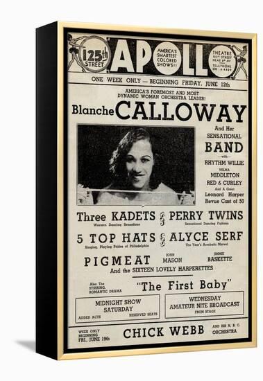 Apollo Theatre: Blanche Calloway and Band, Three Kadets, Perry Twins, 5 Top Hats and More-null-Framed Stretched Canvas