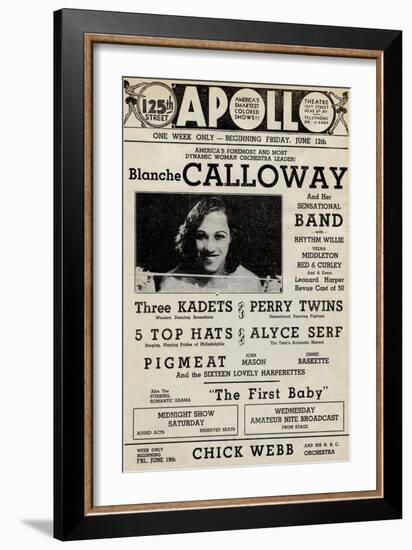 Apollo Theatre: Blanche Calloway and Band, Three Kadets, Perry Twins, 5 Top Hats and More-null-Framed Art Print