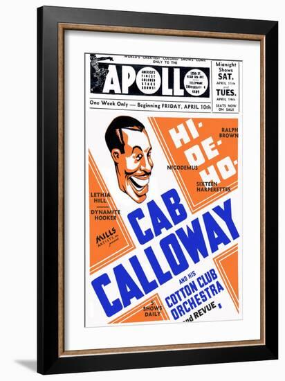 Apollo Theatre: Cab Calloway, Nicodemus, Sixteen Harperettes, Lethia Hill, and Dynamite Hooker-null-Framed Art Print