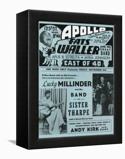 Apollo Theatre  Handbill: Fats Waller, Lucky Millinder, Sister Tharpe-null-Framed Stretched Canvas