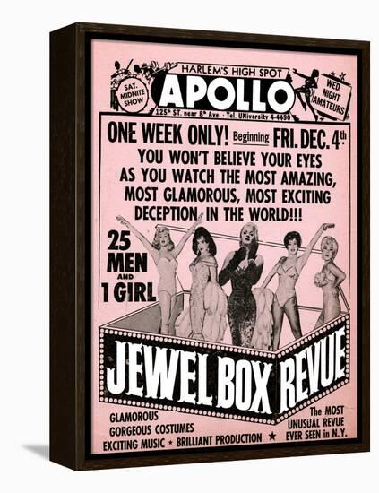 Apollo Theatre Jewel Box Revue: Gorgeous and Glamorous, 25 Men and 1 Girl-null-Framed Stretched Canvas