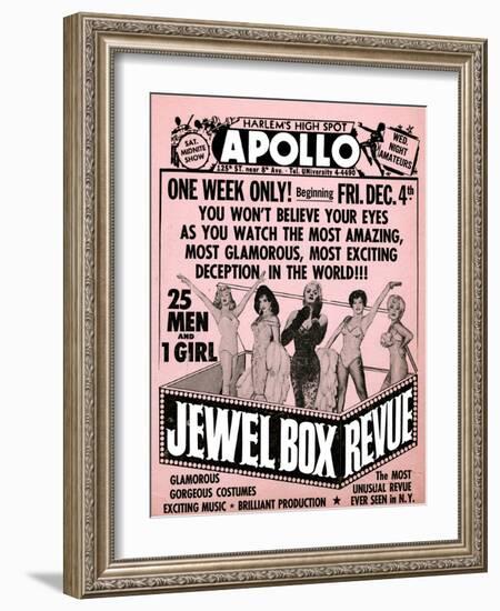 Apollo Theatre Jewel Box Revue: Gorgeous and Glamorous, 25 Men and 1 Girl-null-Framed Premium Giclee Print
