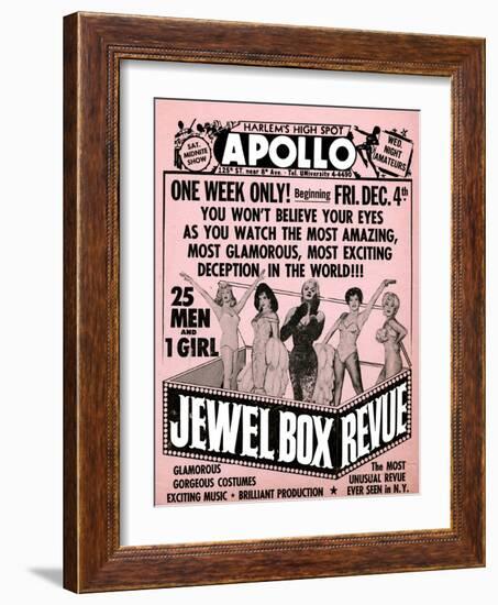 Apollo Theatre Jewel Box Revue: Gorgeous and Glamorous, 25 Men and 1 Girl-null-Framed Art Print