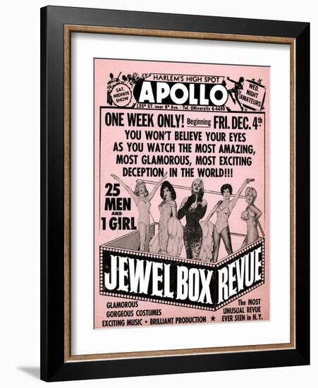 Apollo Theatre Jewel Box Revue: Gorgeous and Glamorous, 25 Men and 1 Girl-null-Framed Art Print