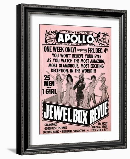 Apollo Theatre Jewel Box Revue: Gorgeous and Glamorous, 25 Men and 1 Girl-null-Framed Art Print