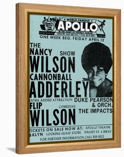 Apollo Theatre: Nancy Wilson, Cannonball Adderley, Duke Pearson, Flip Wilson, and The Impacts; 1968-null-Framed Stretched Canvas