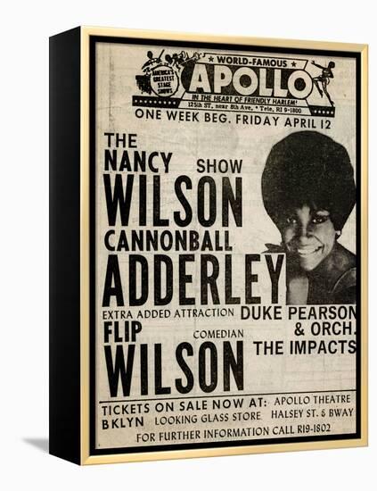 Apollo Theatre: Nancy Wilson, Cannonball Adderley, Duke Pearson, Flip Wilson, and The Impacts; 1968-null-Framed Stretched Canvas