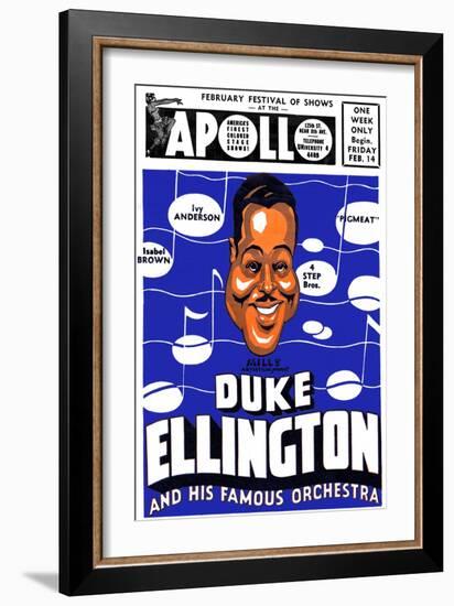 Apollo Theatre Newspaper Ad: Duke Ellington and Orchestra, Isabel Brown, Ivy Anderson and More-null-Framed Art Print