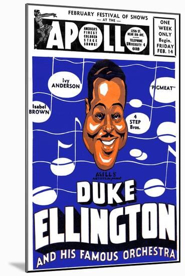 Apollo Theatre Newspaper Ad: Duke Ellington and Orchestra, Isabel Brown, Ivy Anderson and More-null-Mounted Art Print
