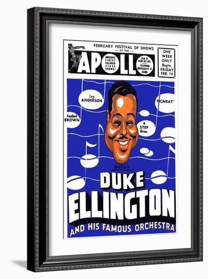 Apollo Theatre Newspaper Ad: Duke Ellington and Orchestra, Isabel Brown, Ivy Anderson and More-null-Framed Art Print