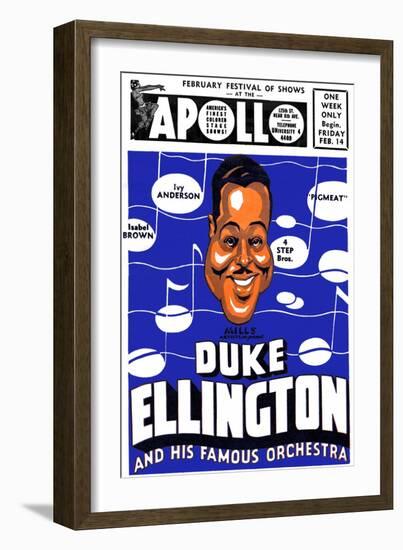 Apollo Theatre Newspaper Ad: Duke Ellington and Orchestra, Isabel Brown, Ivy Anderson and More-null-Framed Premium Giclee Print