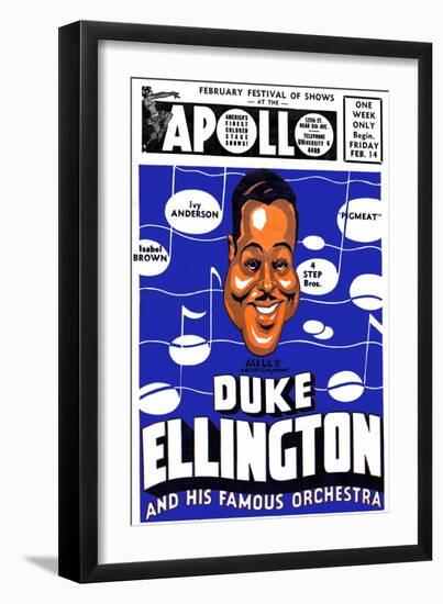 Apollo Theatre Newspaper Ad: Duke Ellington and Orchestra, Isabel Brown, Ivy Anderson and More-null-Framed Premium Giclee Print