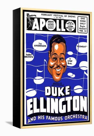 Apollo Theatre Newspaper Ad: Duke Ellington and Orchestra, Isabel Brown, Ivy Anderson and More-null-Framed Stretched Canvas