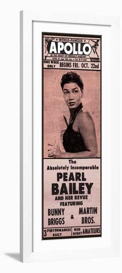 Apollo Theatre Newspaper Ad: Pearl Bailey and Her Revue, Bunny Briggs, and Martin Brothers; 1965-null-Framed Art Print