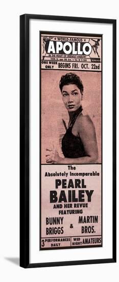 Apollo Theatre Newspaper Ad: Pearl Bailey and Her Revue, Bunny Briggs, and Martin Brothers; 1965-null-Framed Art Print