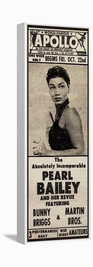 Apollo Theatre Newspaper Ad: Pearl Bailey and Her Revue, Bunny Briggs, and Martin Brothers; 1965-null-Framed Stretched Canvas