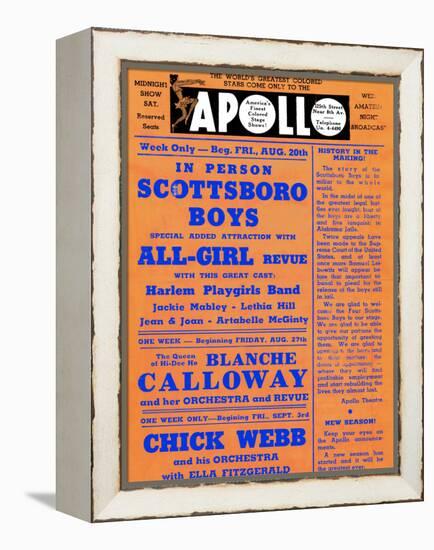 Apollo Theatre: Scottsboro Boys, Blanche Calloway, Chick Webb, Ella Fitzgerald, and More-null-Framed Stretched Canvas