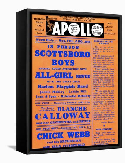 Apollo Theatre: Scottsboro Boys, Blanche Calloway, Chick Webb, Ella Fitzgerald, and More-null-Framed Stretched Canvas