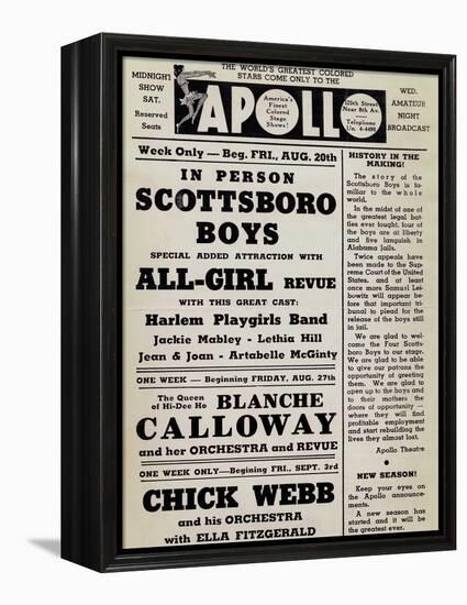 Apollo Theatre: Scottsboro Boys, Blanche Calloway, Chick Webb, Ella Fitzgerald, and More-null-Framed Stretched Canvas