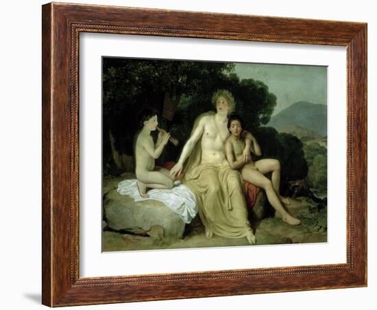 Apollo with Hyacinthus and Cyparissus Singing and Playing, 1831-34-Aleksandr Andreevich Ivanov-Framed Giclee Print